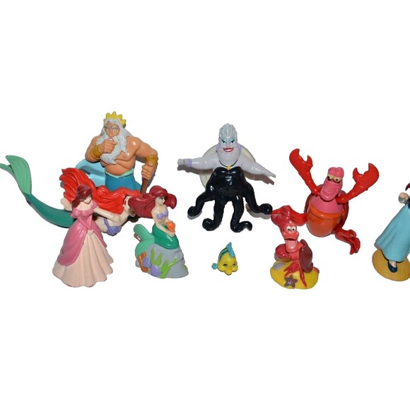 Vtg Disney Princess Ariel Little Mermaid Figures Lot Cake Toppers Sea Witch - Picture 2 of 6
